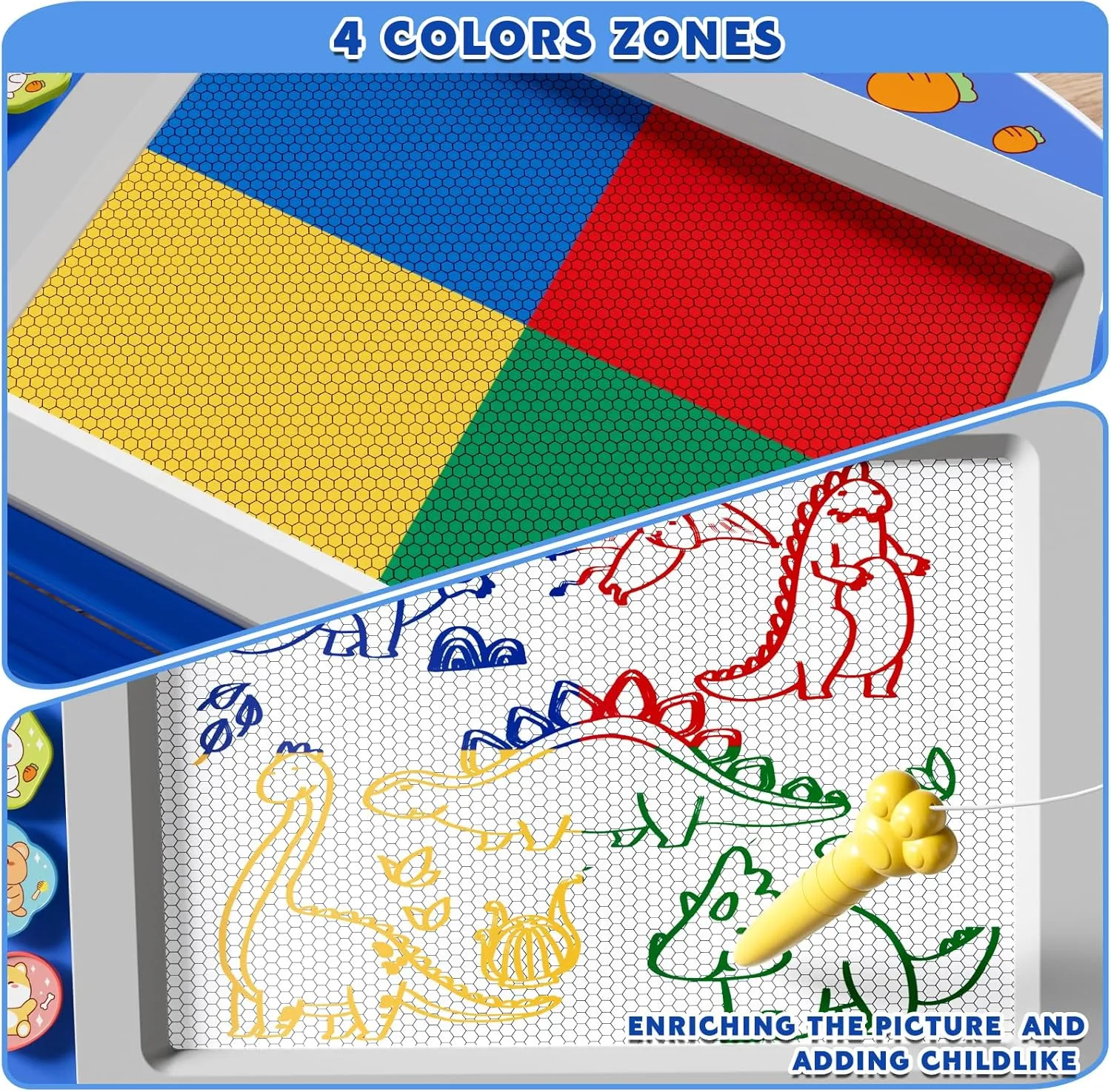 Large Magnetic Drawing Board 13 × 17 in Doodle Board Toddler Toys for Girls Boys 3 4 5 6 7 Year Old Kids, Preschool Educational Travel Toys Gifts Etch A Colorful Sketch Magnet Erasable Writing Pad