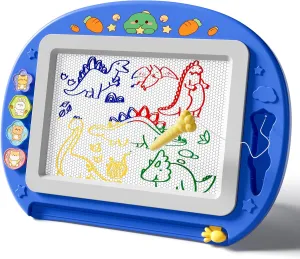 Large Magnetic Drawing Board 13 × 17 in Doodle Board Toddler Toys for Girls Boys 3 4 5 6 7 Year Old Kids, Preschool Educational Travel Toys Gifts Etch A Colorful Sketch Magnet Erasable Writing Pad