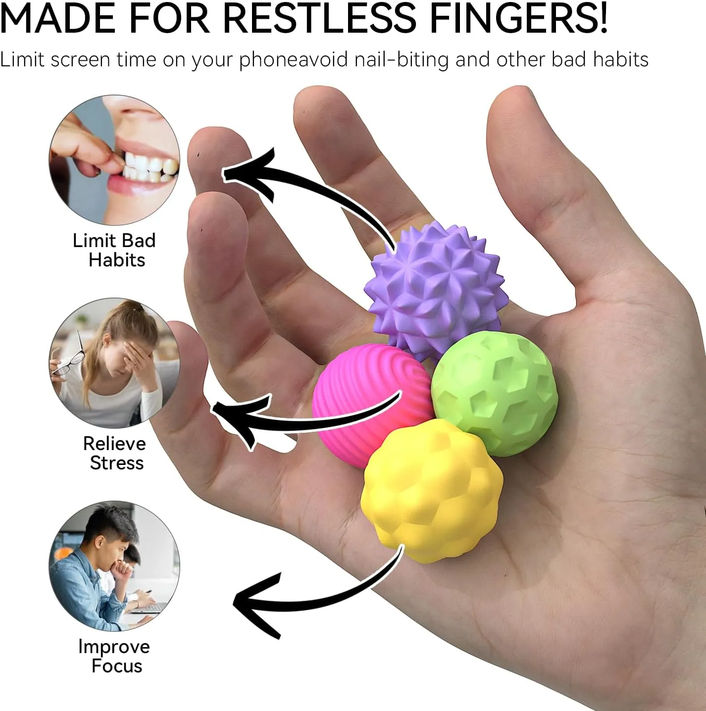 Large Magnetic Sensory Fidget Ball Toy, Attracting Stress Ball with Silicone Shell for Adults and Teens, Peace of Hands and Anxiety Mind, Fun Stress Free Magnet Balls (Candy Series, Set of 8)