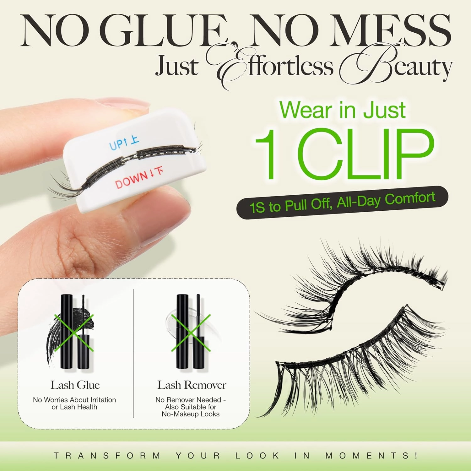 LASHVIEW Magnetic Eyelashes with Applicator, Reusable Soft Magnetic Eyelashes Natural Look, No Glue Needed, Windproof & Waterproof for All-Day Comfort (L02)