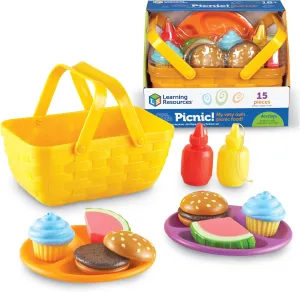 Learning Resources New Sprouts Picnic Set - 15 Pieces, Ages 18  months, Pretend Play Food for Toddlers, Kitchen Play Toys for Kids