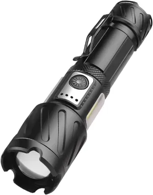 LED Flashlight 1500-1800 High Lumens, Extremely Bright Flash Light, Zoomable, Water Resistant, Adjustable Brightness for Camping, Running, Emergency