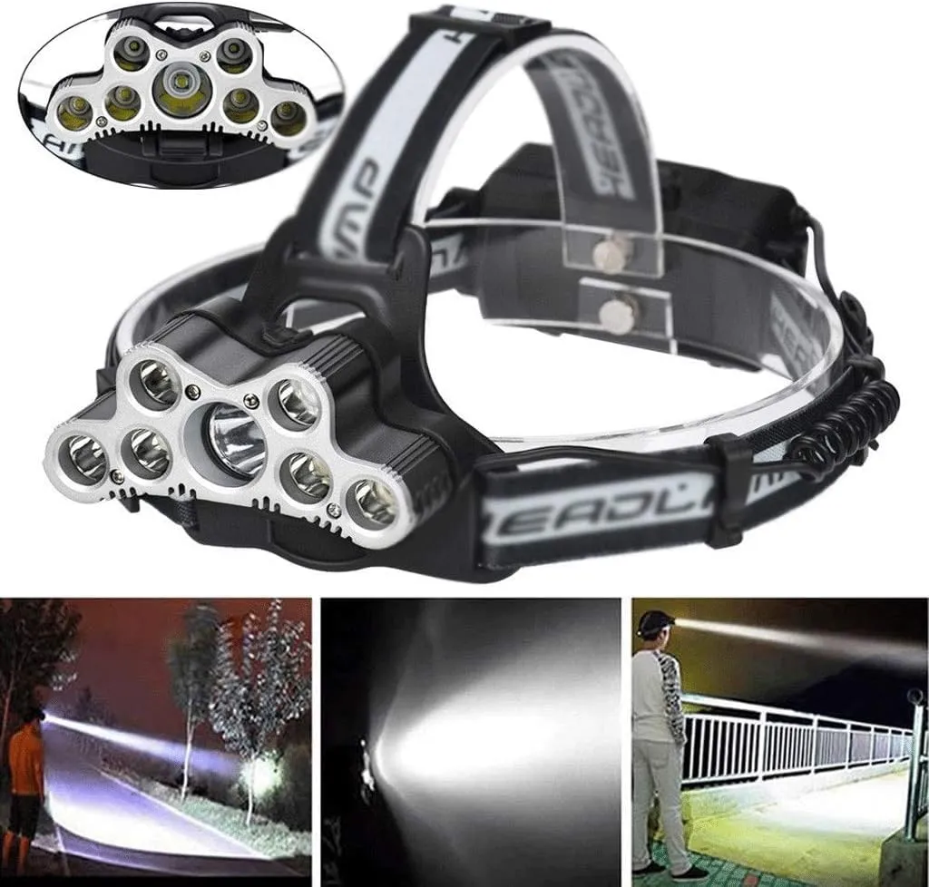 LED Head Torch,Headlamp -Modes Super Bright Headlamp with Rechargeable Batteries, Waterproof, Lightweight Camping Outdoor Sports Headlight