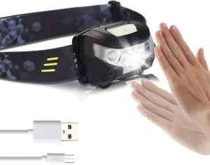 LED Head Torch,Outdoor Headlamp-Sensor Headlamp, Super Bright Headlamp, Perfect for Camping, Hiking, Reading