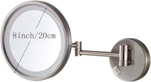 LED Makeup Vanity Mirror, 3X Magnification Beauty Mirror Wall Mounted Extendable Bathroom Mirror 360° Swivel Cosmetic Mirror Hardwired Connection,Bla