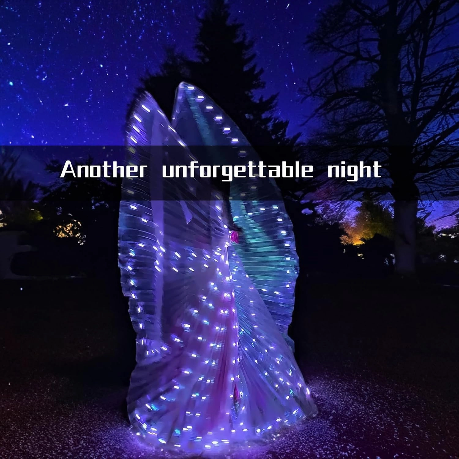 LED Wings Halloween Butterfly Wings Light up Angel Wings LED Moth Cape with Telescopic Sticks for Kids and Adults