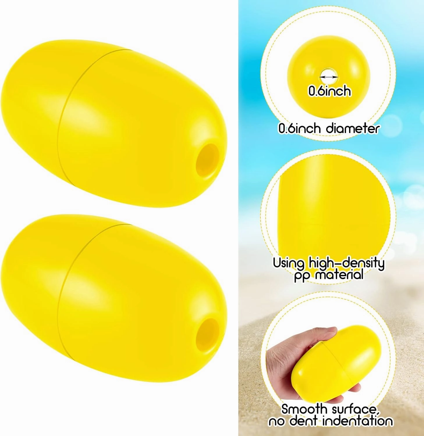 Lewtemi Buoys Floats Rope Floats Marine, 4.72'' x 2.75'', 3/5'' Hole Deep Water Fishing Marker Buoys Bulk for Boats Swimming Kayak Crabbing Trail Dock Pool