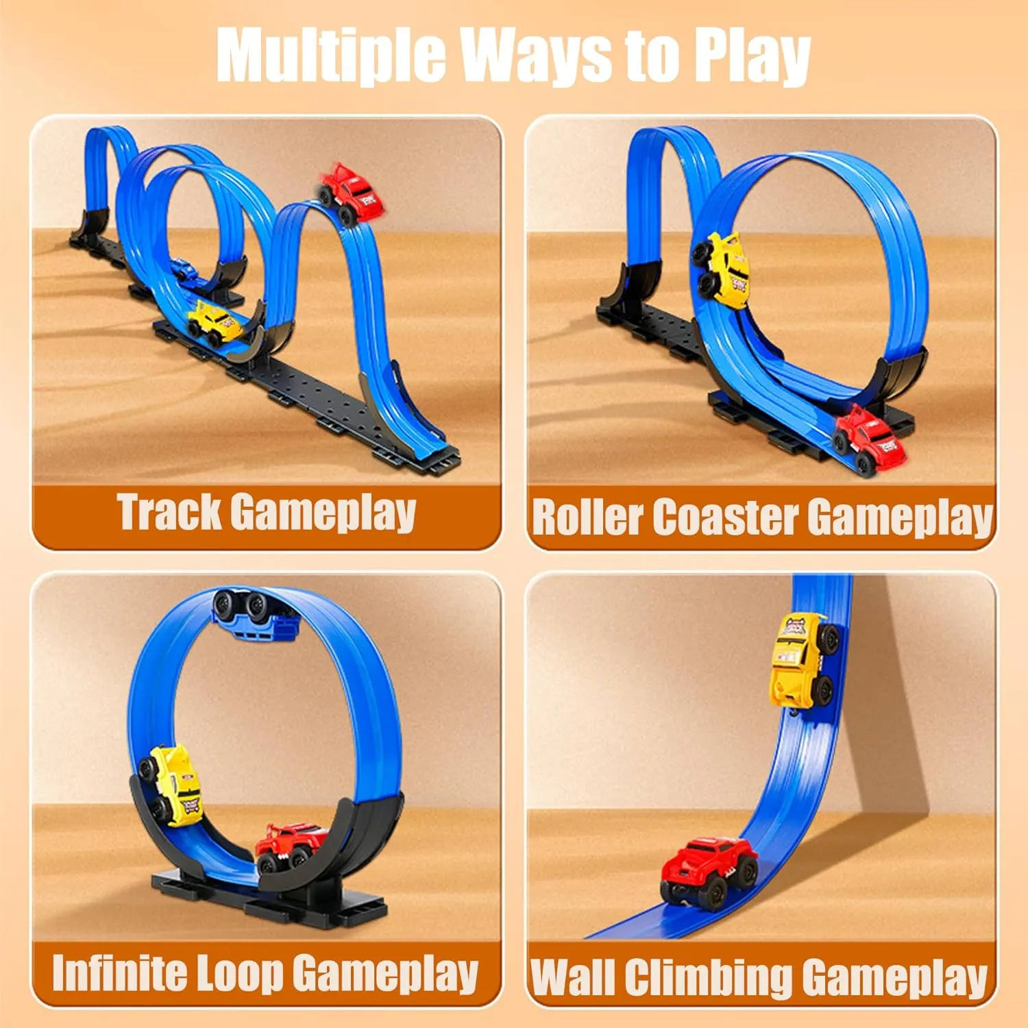 Licateduap Magnetic Wall Climbing Toy Car, Educational Anti-Gravity Inertial Wall Climbing Car, Pull-Back Inertial Magnetic Toy Cars (Blue Red Yellow)
