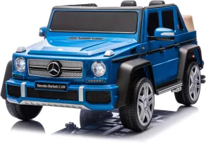 Licensed Mercedes Benz Maybach G650, 12V Ride On Car for Kids | Electric Car Ride on Truck w/Parent Remote Control, Music, LED Lights, 2 Motors, Suspensions, Safety Lock, 2 Doors, Storage Bin, Blue