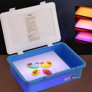 Light Table Manipulatives | Light Box for Kids | Sand Painting Light Box | Light Up Sensory Table | Light Table Toys | Kids Light Table | Shine Bright Light Box | 18"LED Light Box 3 Modes(Blue)