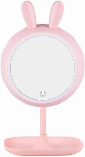 Lighted Makeup Mirror Tabletop Mirror 8 Inch Double Standing Mirror with Pedestal for Makeup Led Makeup Mirror Portable High Definition Cosmetic Lighted Up Mirror