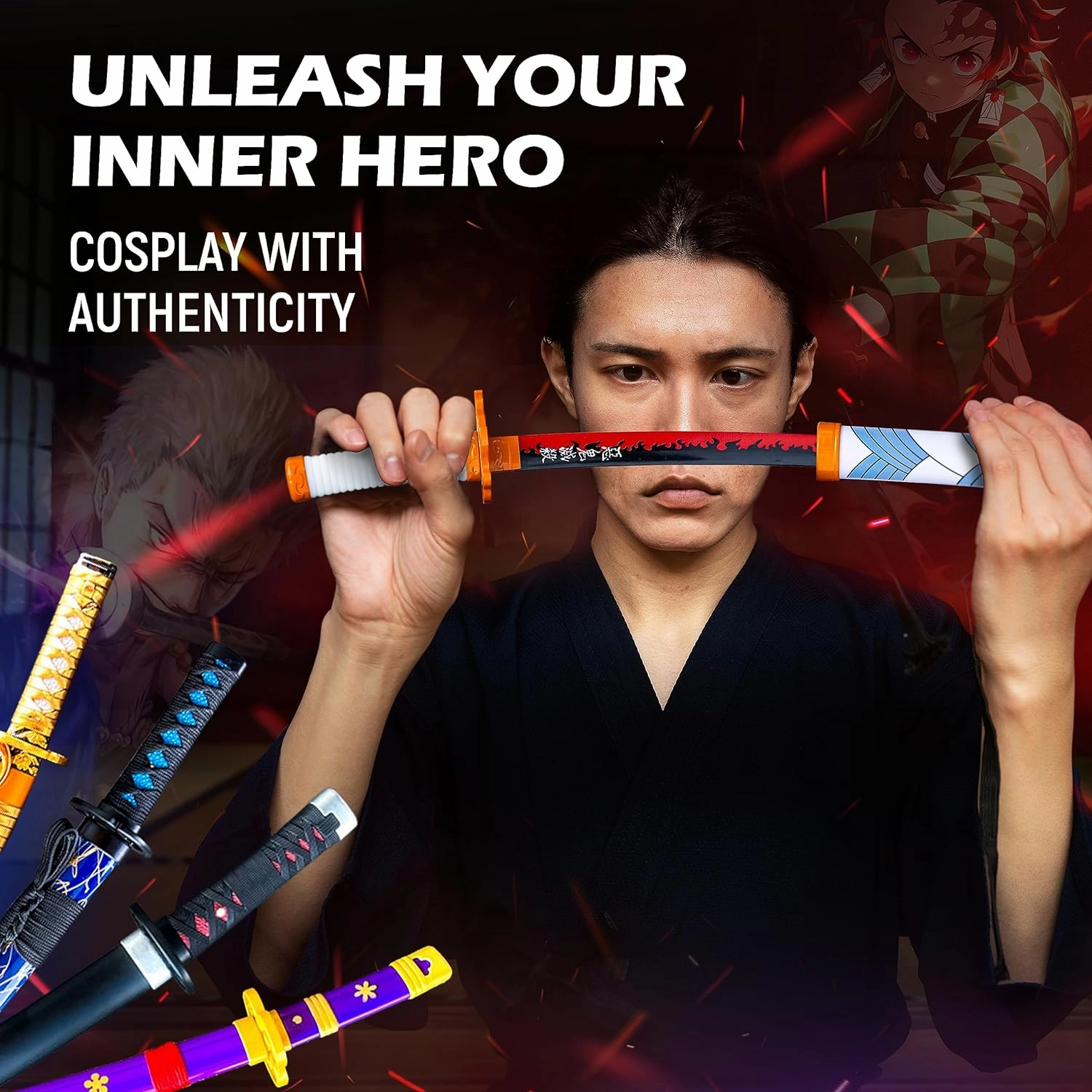 Like-Original Mini Katana - 15" Hand-Made Semi-Sharp 1095 Carbon Stainless Steel Real Katana Sword