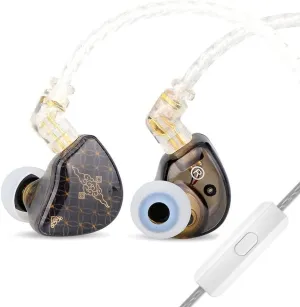 Linsoul TANGZU Wan’er S.G HiFi 10mm Dynamic Driver PET Diaphragm in-Ear Earphone with Ergonomic Shape, Detachable Recessed 2Pin OFC Braided Cable for Audiophile Musician DJ Stage(Black, with Mic)