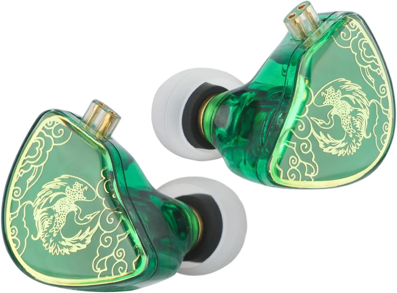 Linsoul TANGZU Wan’er S.G HiFi 10mm Dynamic Driver PET Diaphragm in-Ear Earphone with Ergonomic Shape, Detachable Recessed 2Pin OFC Braided Cable for Audiophile Musician DJ Stage(Green, with Mic)