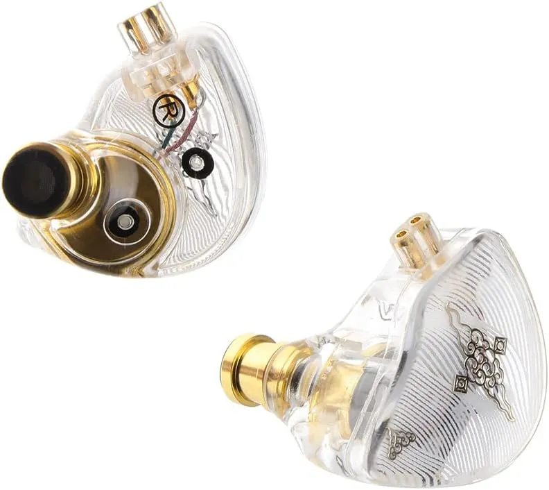 Linsoul TANGZU Wan’er S.G HiFi 10mm Dynamic Driver PET Diaphragm in-Ear Earphone with Ergonomic Shape, Detachable Recessed 2Pin OFC Braided Cable for Audiophile Musician DJ Stage(White, with Mic)