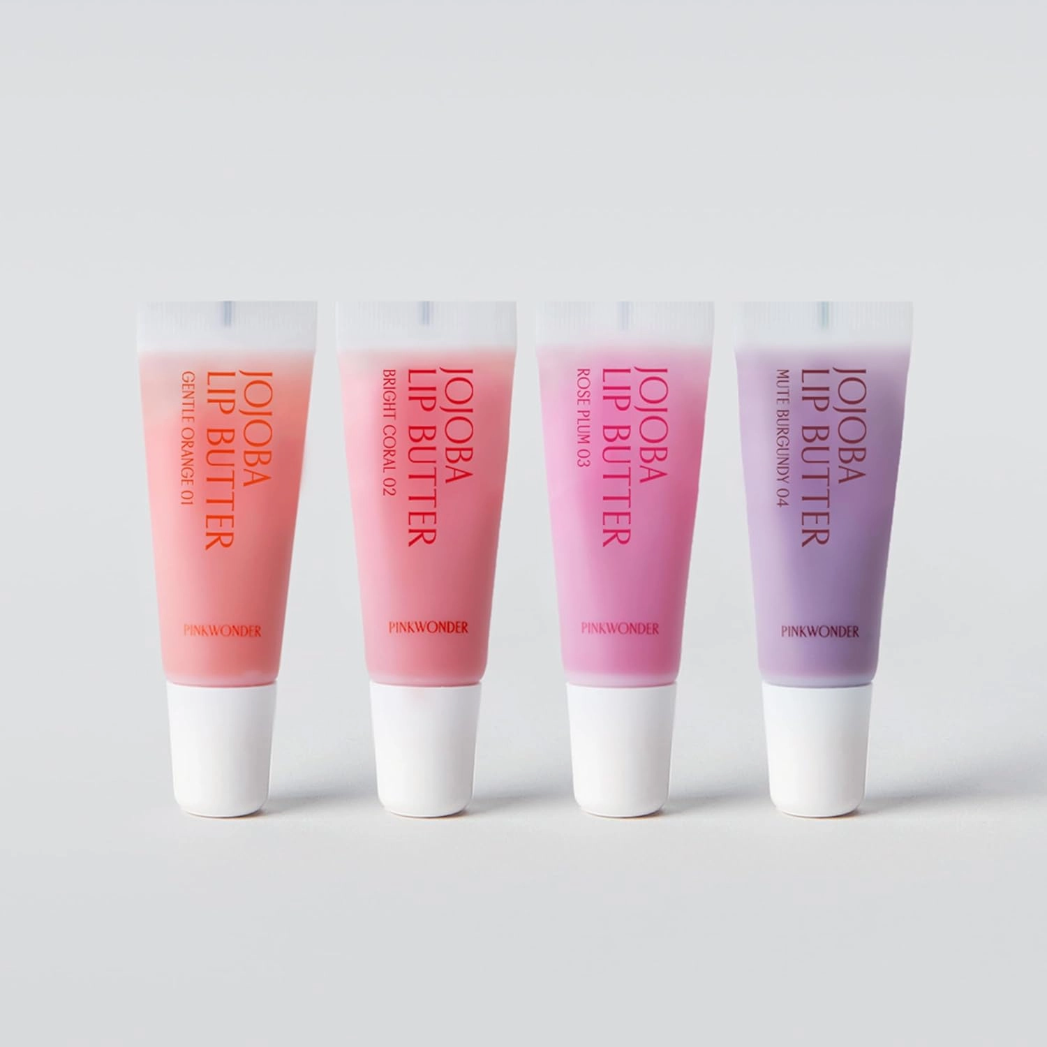 Lip Butter 4-Set | Coral, Clear Orange, Rose Plum & Muted Burgundy | Hydrating Lip Balm & Treatment for Soft, Smooth Lips | Korean Lip Care
