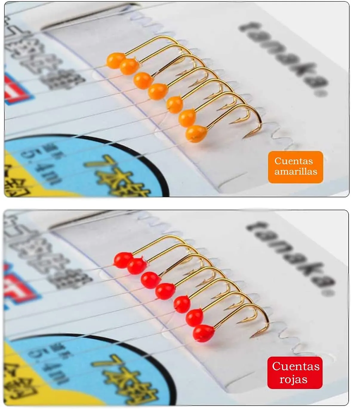 Liudan Fishing Hook 5 Pairs White Rod with Rope Hook Group Seven Star Fishing Hook White Gold 7 Hook with Cage Fishing Hook Fishing Hooks