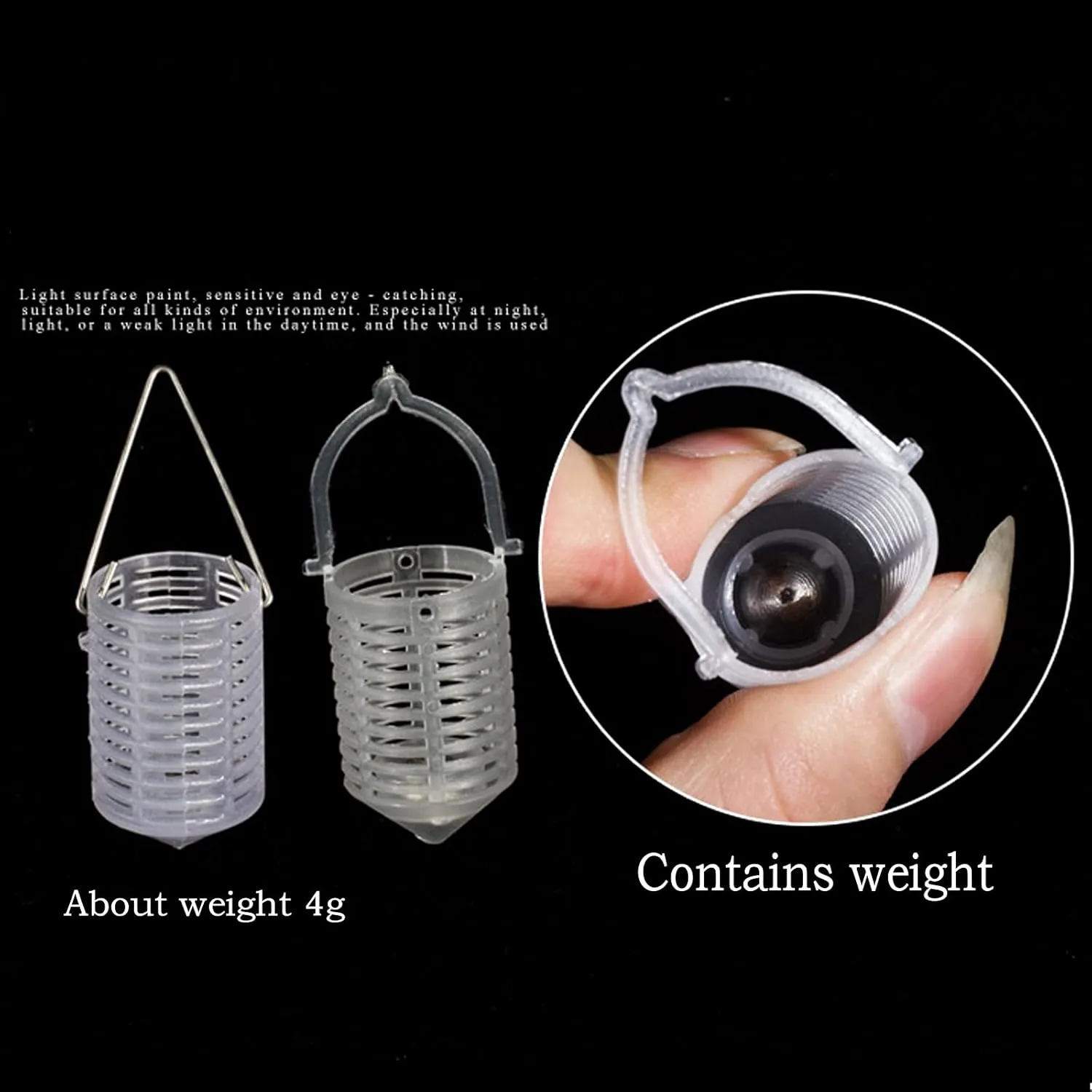 Liudan Fishing Hook 5 Pairs White Rod with Rope Hook Group Seven Star Fishing Hook White Gold 7 Hook with Cage Fishing Hook Fishing Hooks