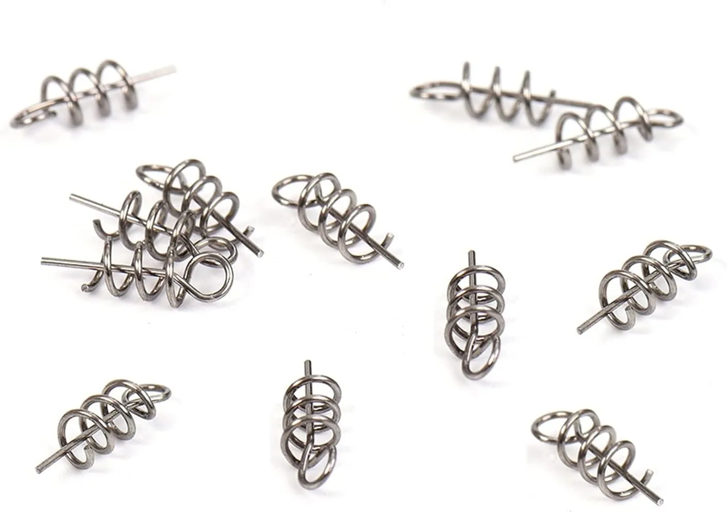 Liudan Fishing Hook Stainless Steel Fishing Points 40/100 PCS Spring Twist Lock Fishing Hook Tool Centrating Pins Fixed Latch Needle for Soft Bait Fishing Hooks