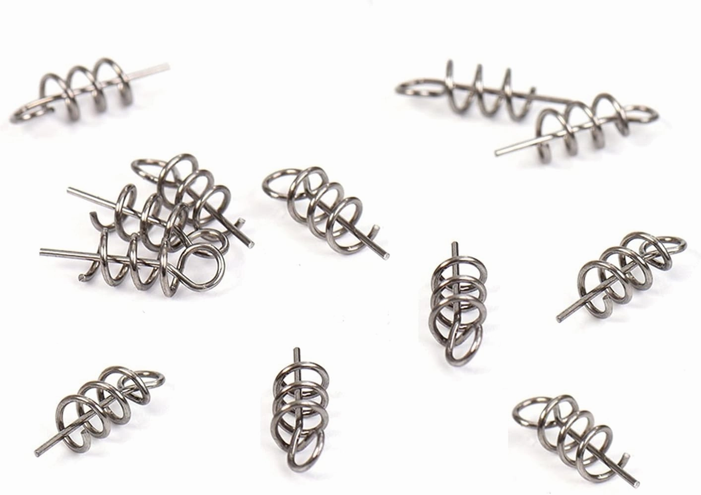 Liudan Fishing Hook Stainless Steel Fishing Points 40/100 PCS Spring Twist Lock Fishing Hook Tool Centrating Pins Fixed Latch Needle for Soft Bait Fishing Hooks