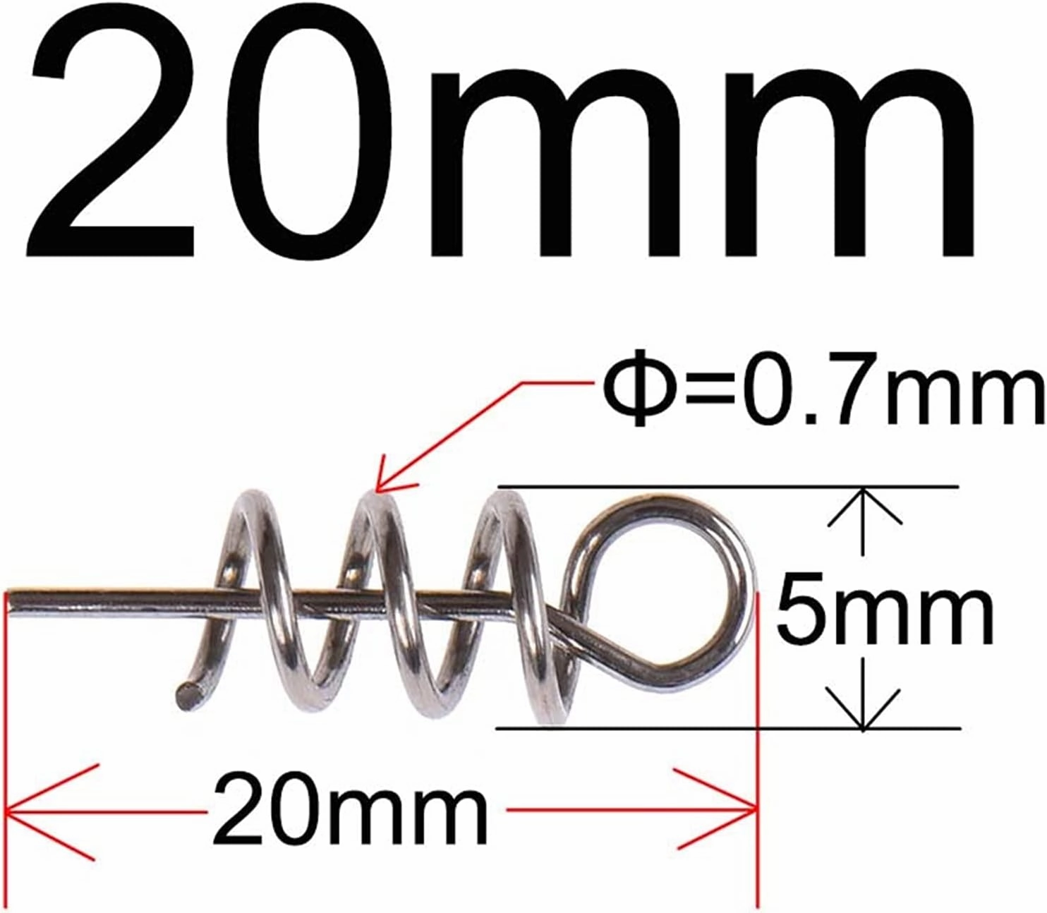 Liudan Fishing Hook Stainless Steel Fishing Points 40/100 PCS Spring Twist Lock Fishing Hook Tool Centrating Pins Fixed Latch Needle for Soft Bait Fishing Hooks