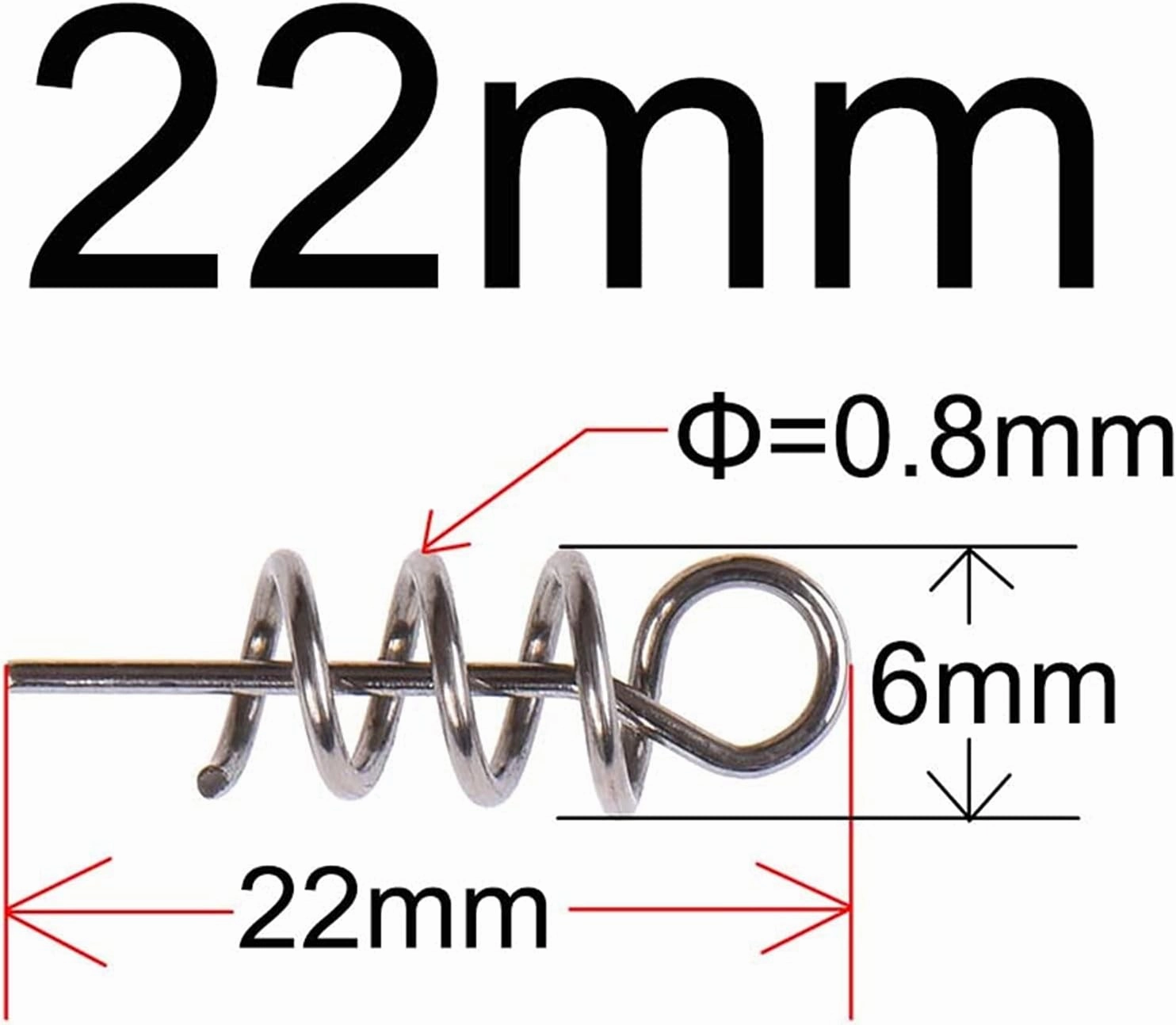 Liudan Fishing Hook Stainless Steel Fishing Points 40/100 PCS Spring Twist Lock Fishing Hook Tool Centrating Pins Fixed Latch Needle for Soft Bait Fishing Hooks