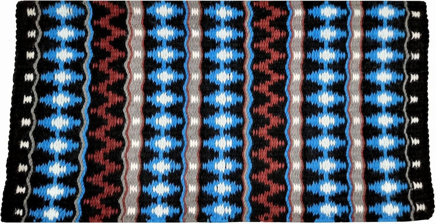 Livia Western Show Saddle Blanket – Handwoven 100% New Zealand Wool, Oversize 34" x 38", Over 5 lbs, Breathable, Ideal for Layering at Horse Shows, Parades & Rodeos
