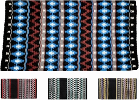 Livia Western Show Saddle Blanket – Handwoven 100% New Zealand Wool, Oversize 34" x 38", Over 5 lbs, Breathable, Ideal for Layering at Horse Shows, Parades & Rodeos