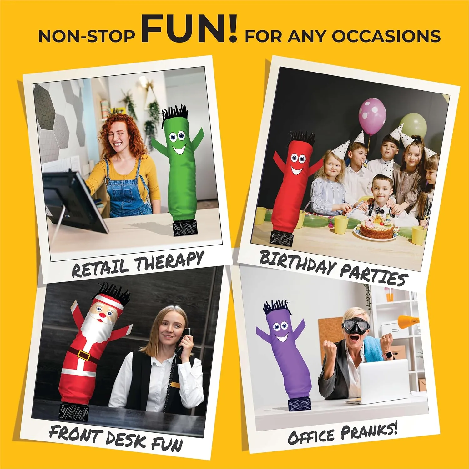 LookOurWay Air Dancers Mini Inflatable Tube Man Set - 29" Wacky Waving Inflatable Tube Guy with Blower for Desktop Advertising - American Flag
