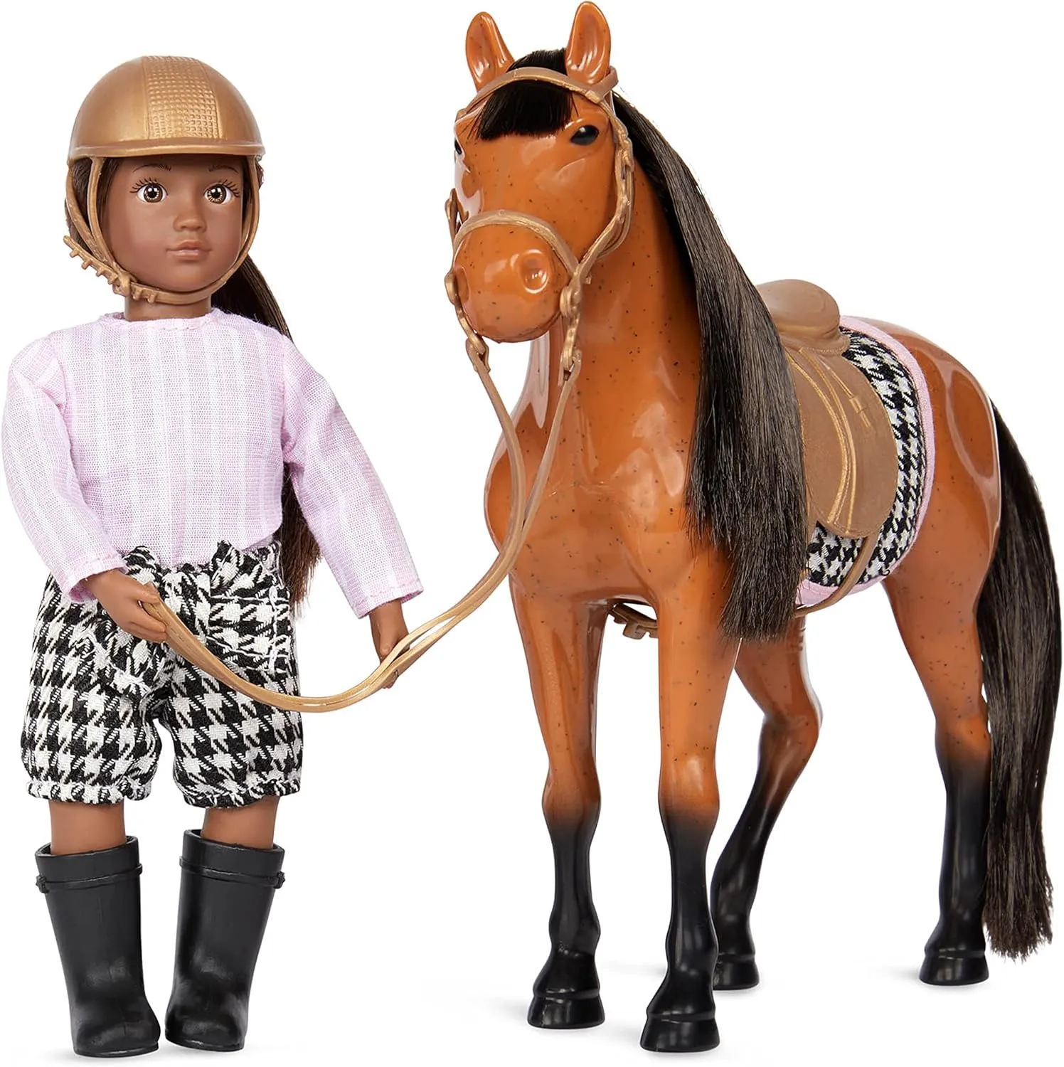 Lori Dolls – Chanda & Cinnamon – Mini Doll & Toy Horse Set – Small 6-inch Doll & Morgan Horse – Play Set with Clothes, Animal & Accessories – Playset for Kids – 3 Years  