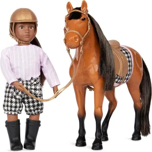 Lori Dolls – Chanda & Cinnamon – Mini Doll & Toy Horse Set – Small 6-inch Doll & Morgan Horse – Play Set with Clothes, Animal & Accessories – Playset for Kids – 3 Years  