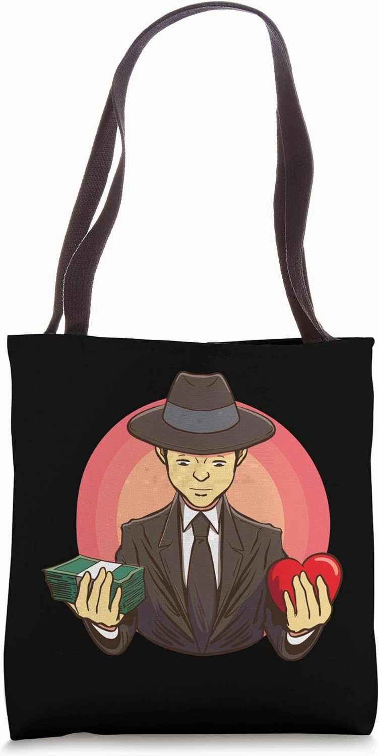 Love or Money Retro Style Dilemma Art Tote Bag