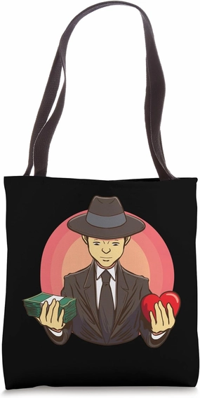 Love or Money Retro Style Dilemma Art Tote Bag