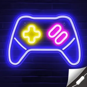 Lumoonosity Game Controller Neon Signs Neon Sign for Video/PC Gamer, Teen Boys' Gift - LED Signs for Wall, Bedroom, Game Room Decor - Cool Gaming Console Neon Light