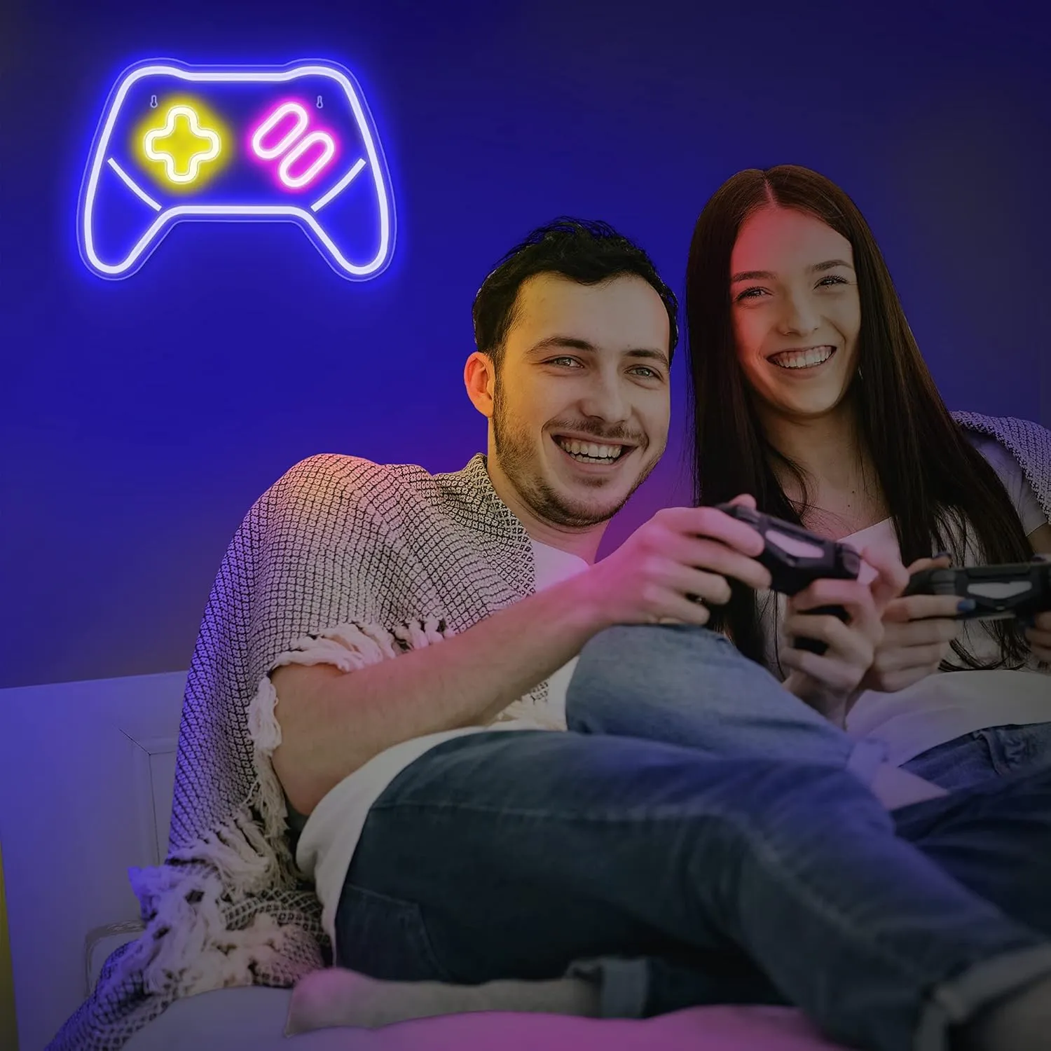 Lumoonosity Game Controller Neon Signs Neon Sign for Video/PC Gamer, Teen Boys' Gift - LED Signs for Wall, Bedroom, Game Room Decor - Cool Gaming Console Neon Light