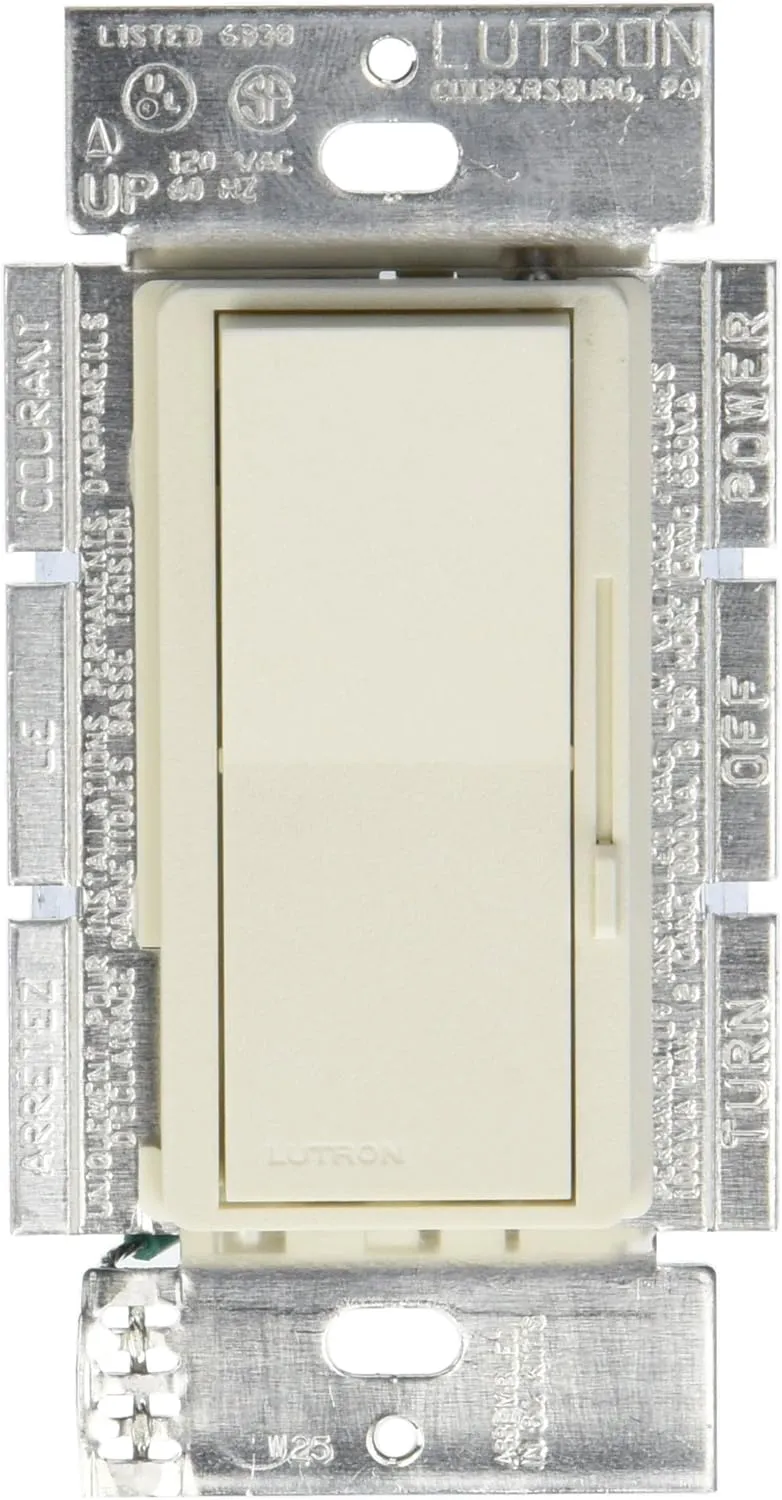 Lutron DVSCLV-10P-BI Diva 800-watt Single Pole Magnetic Low-Voltage Dimmer, Biscuit