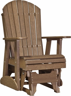 LuxCraft 2' Adirondack Glider Chair, Outdoor Patio Rocking Glider, Gliding Rocker for Outside (Antique Mahogany)