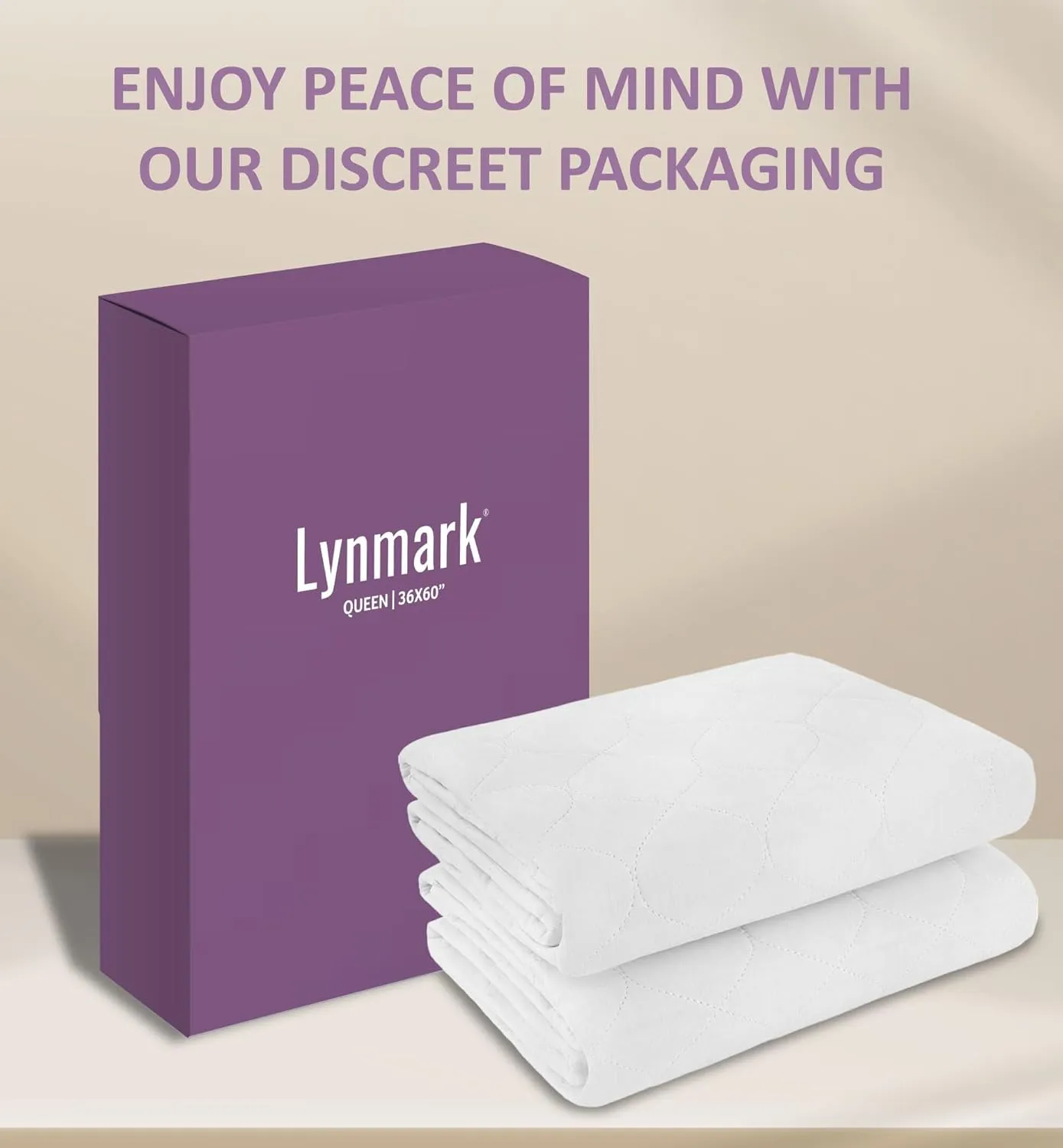 Lynmark® Washable Bed Pads 36"x60" Underpad with Extra Long Tucks and Heavy Absorbency, Reusable Cotton Enhanced Waterproof Mattress Protector Best for Incontinence & Bed Wetting, Pack of 1, Queen