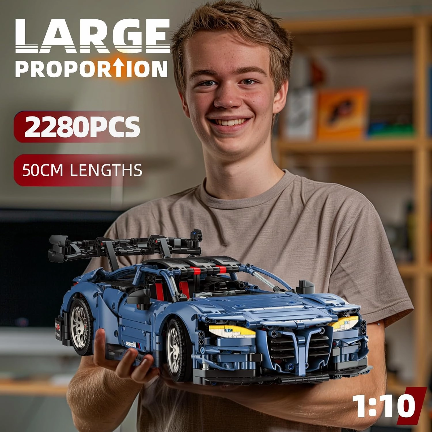M4 Technic Building Car Set, 1:10 Champion Racing Car Building Blocks and Challenge Construction Toys, Collectible Gift for Technical Enthusiasts Adults & Boys Age 14  (2280PCS)