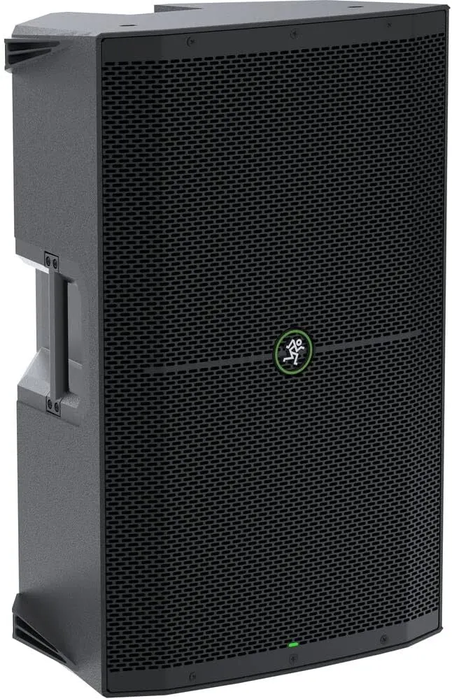 Mackie Thump215 1400W 15" Powered PA Loudspeaker System (Pair) Bundle with Auray SS-47S-PB Steel Speaker Stands, Carrying Case, and 2X 20 XLR-XLR Cable