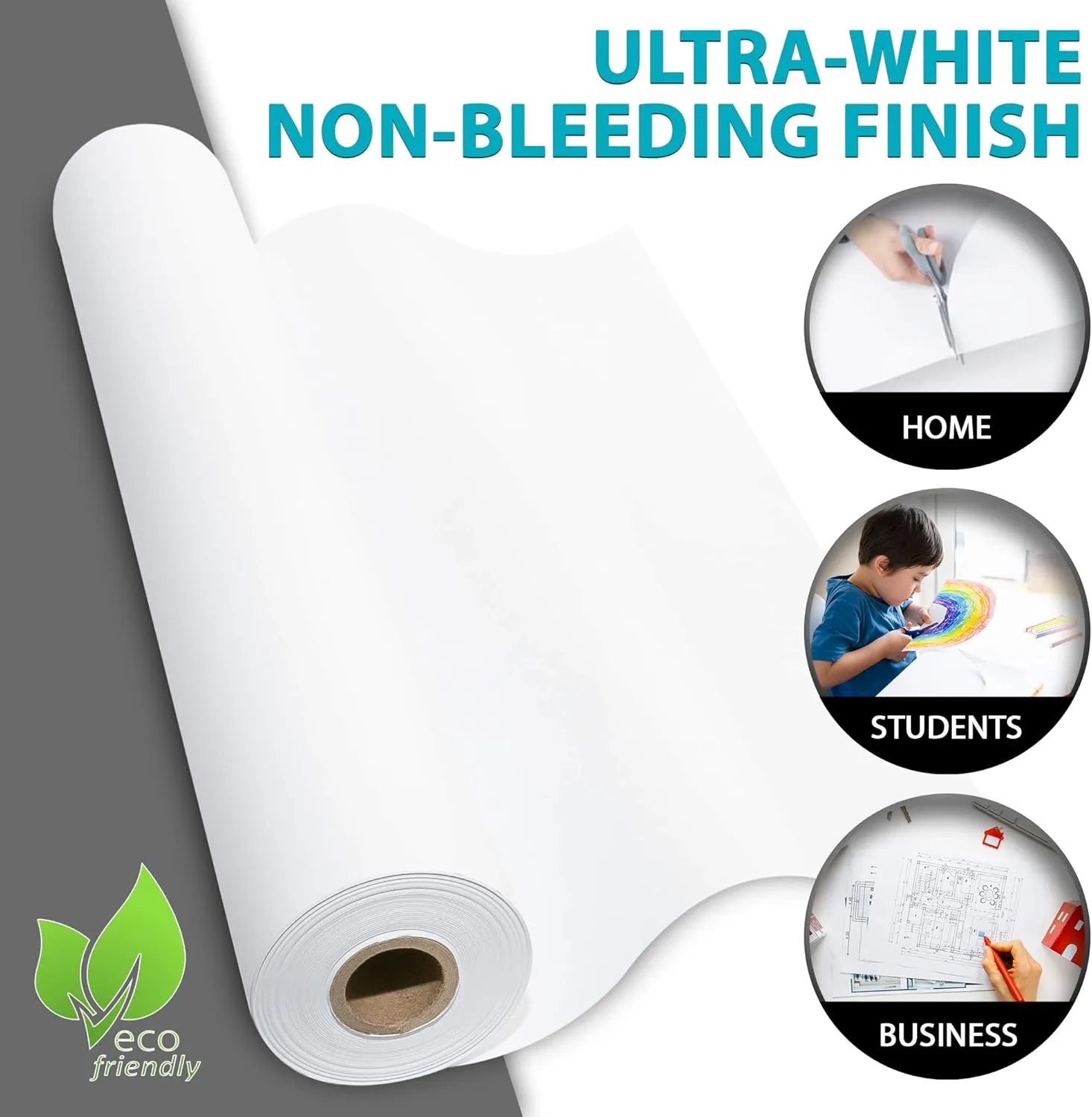 Made in USA White Kraft Paper Wide Jumbo Roll 48" x 1200" (100ft) Ideal for Gift Wrapping, Art &Craft, Postal, Packing Shipping, Floor Protection, Dunnage, Table Runner, 100% Recyclable Material