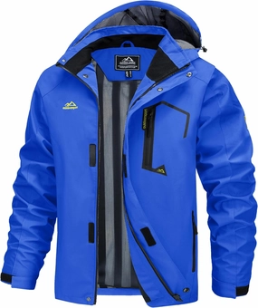 MAGCOMSEN Men's Lightweight Windbreaker Rain Jacket Raincoat with Detachable Hood for Hiking Fishing Activewear