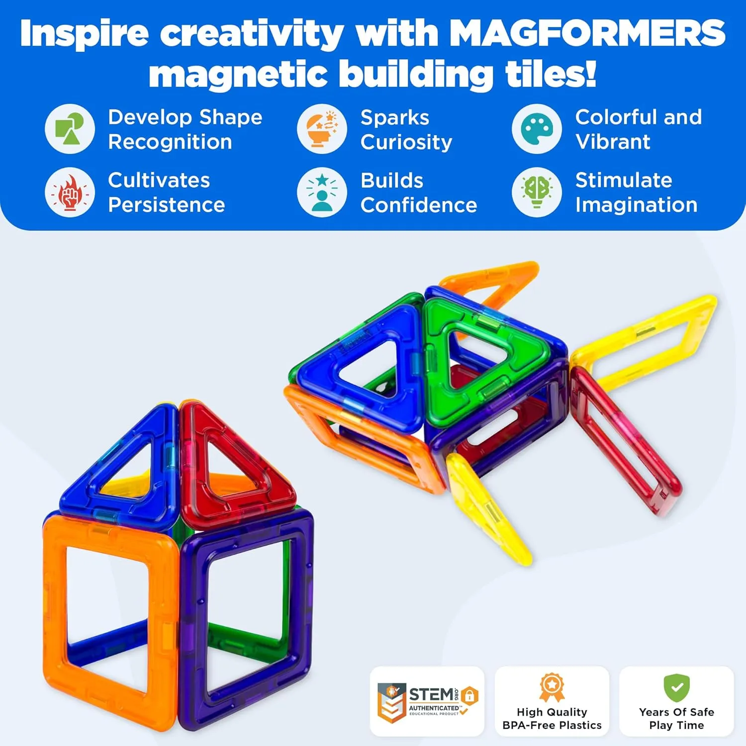Magformers Designer 14 Pc Set - Magnetic Tiles Building Blocks, Educational Kit, STEM Toy Set - Magnetic Building Tiles for Kids to Develop Problem-Solving Abilities and Shape Recognition