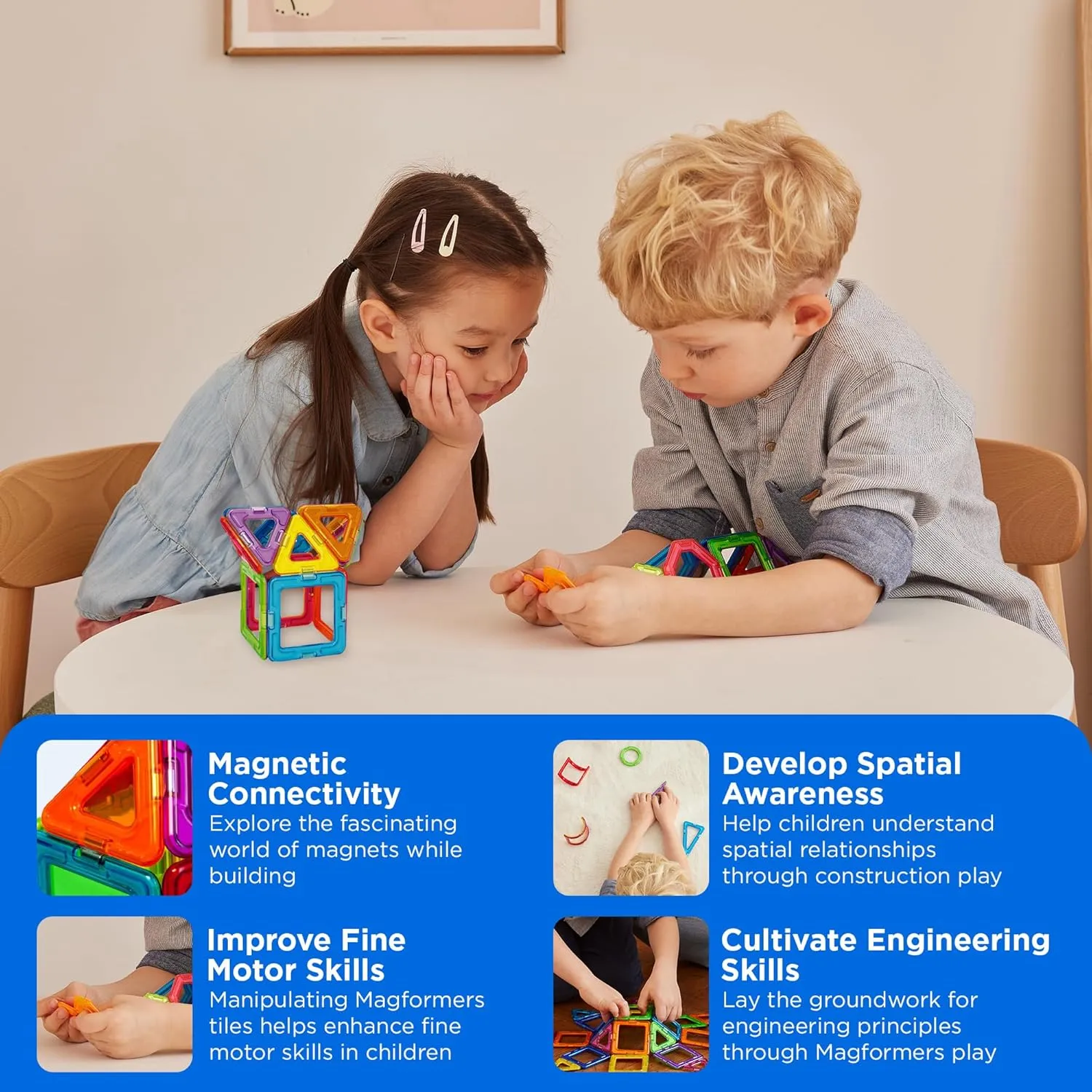 Magformers Rainbow 14 Piece Set - Magnetic Tiles Building Blocks, Educational Kit, STEM Toy Set - Magnetic Building Tiles for Kids to Develop Problem-Solving Abilities and Shape Recognition