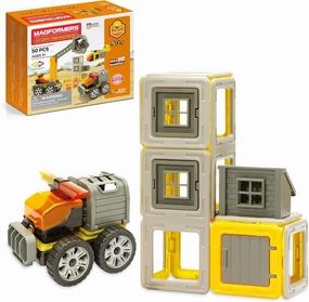 Magformers Amazing Construction 50-Piece Set | Magnetic Tiles Building Blocks, Educational Kit, STEM Toy | Magnetic Building Tiles for Kids to Develop Problem-Solving Abilities and Shape Recognition