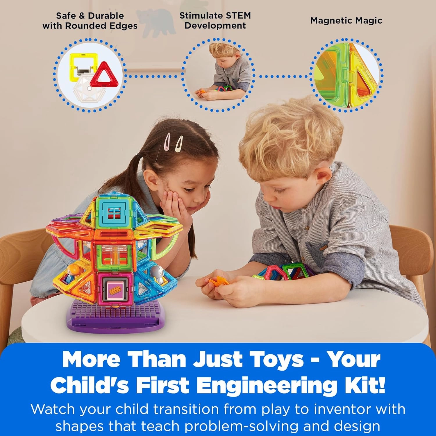 Magformers Fantasy Land 126Pc Set | Magnetic Tiles for STEM Development, Education, and Critical Thinking | Magnetic Blocks and Building Tiles to Develop Problem-Solving Ability and Shape Recognition