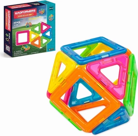 Magformers Neon 14PC Set | Magnetic Tiles Building Blocks, Educational STEM Toy Set | Magnetic Building Tiles for Kids to Develop Problem-Solving Abilities and Shape Recognition