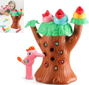 Magnetic Bird Feeding Game Toys, Toy Fidget Worm Toy, Woodpeckers Catch Insects and Feed Toys, Woodpecker Worm, Feed The Bird Toddler Toy, Magic Bird Feeder Toy for Girl and Boy Gifts