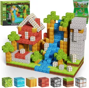 Magnetic Blocks Cubes Toys for Kids Ages 3-7, Magnetic Tiles Building Blocks, STEM Learning Toys,Christmas Birthday Gifts for Boys & Girls, 63 PCS
