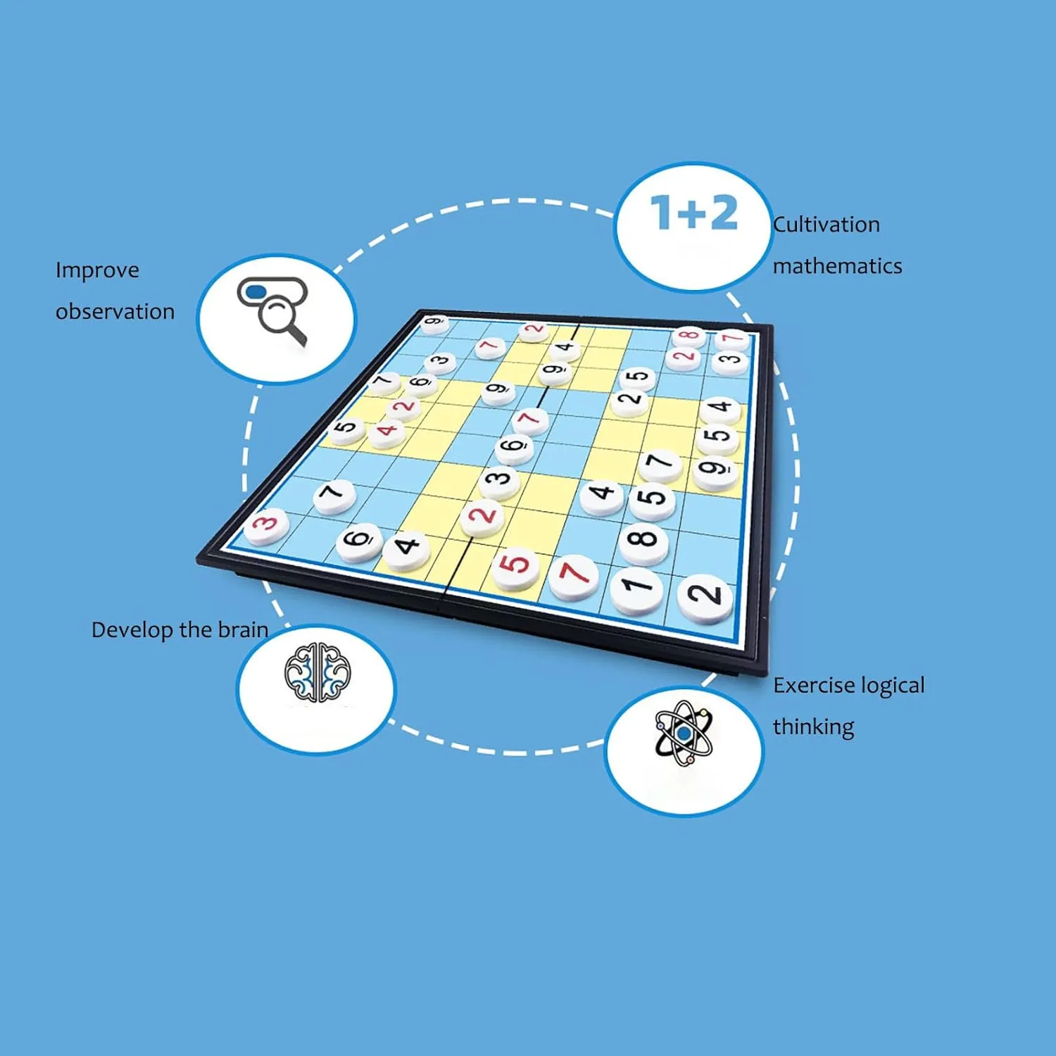 Magnetic Board Game Educational Toys for Beginner Boys Girls Kids Adults Gifts (Sudoku, 6619)